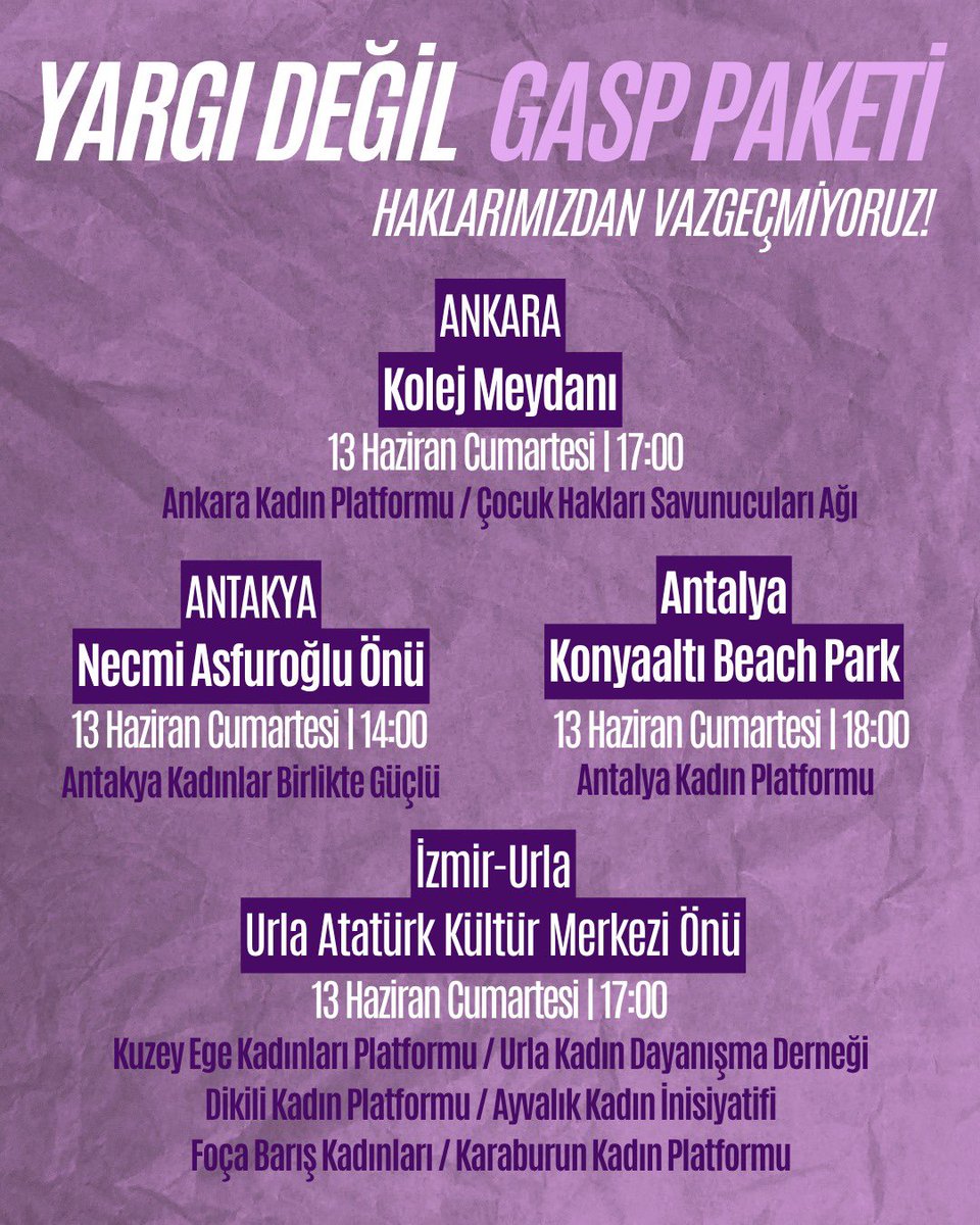 KBGuclu2's tweet photo. Kadınları evliliğe ve ekonomik bağımlılığa mahkum eden, ev içi emeği görmezden gelen, genelgeçer cinsiyet normlarına uymayı zorunlu kılan 12. Yargı Paketi'ne itiraz ediyoruz.

Gasp edilmek istenen haklarımıza sahip çıkmak için ülkenin dört bir yanında sokaktayız, bir aradayız! https://t.co/YV95l9TeCI