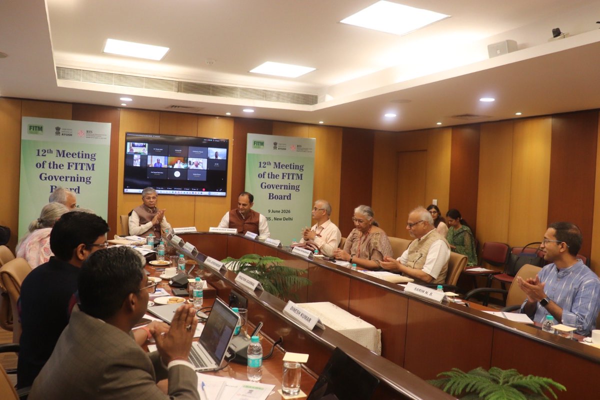 fitm14's tweet photo. The 12th Governing Board Meeting of FITM at RIS was greatly enriched by the expert inputs of its eminent members on FITM's research agenda for FY 2026–27. 1/7 https://t.co/uSDoHNO8Y0