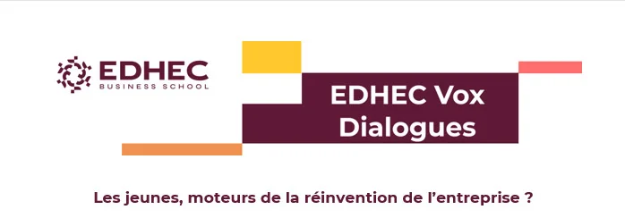 EDHEC_BSchool's tweet photo. 🚀 Les jeunes sont-ils les moteurs de la réinvention de l’entreprise ?
Rendez-vous aux #EDHECVoxDialogues 2026 
📅 6 juillet 2026 – 18h
📍 EDHEC Paris
➡️https://t.co/OHJlGhOD1r https://t.co/yuIzudqMtG