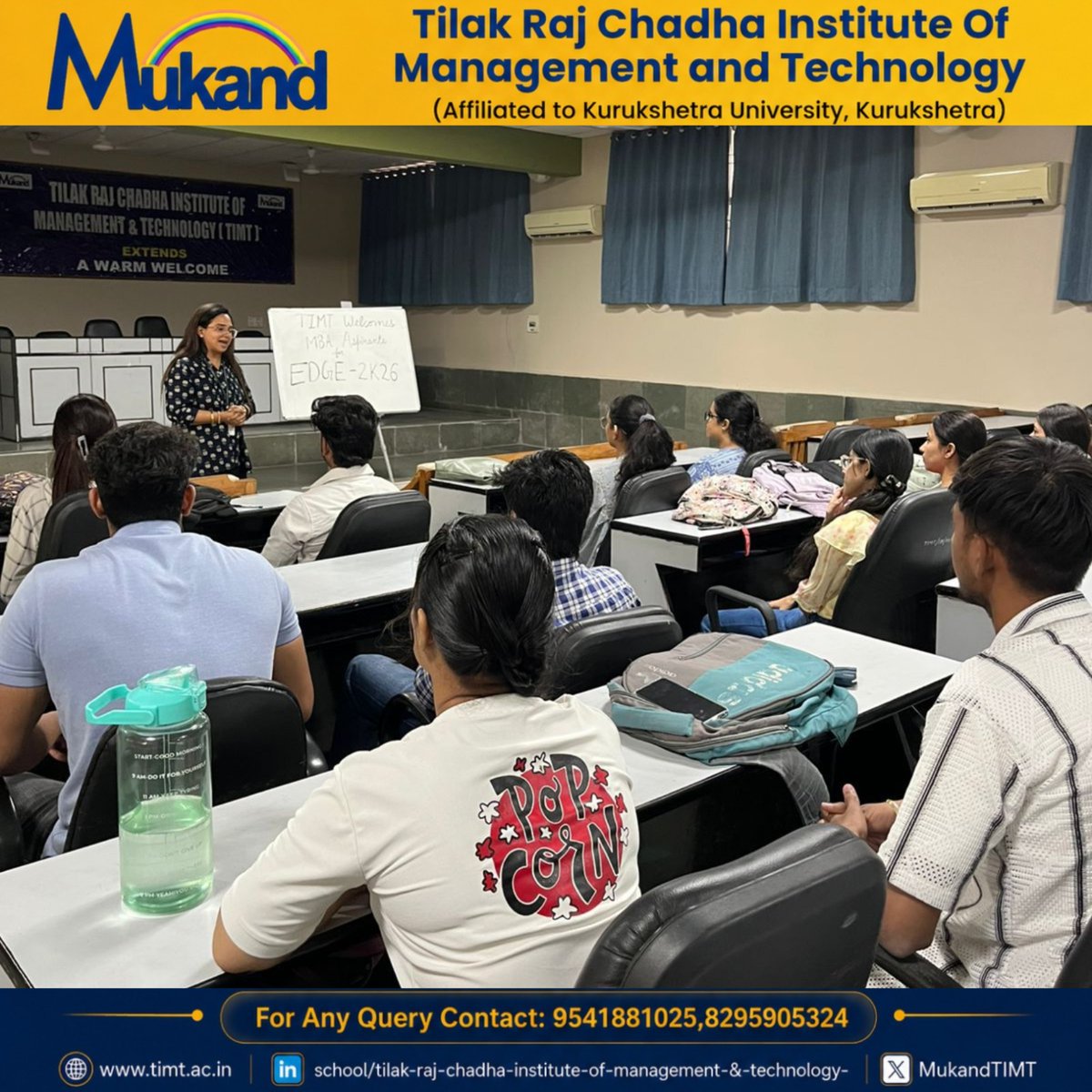 MukandTIMT's tweet photo. Day 2 of Udaan EDGE 2K26 brought our MBA aspirants together in the most beautiful way, from engaging classroom sessions and interactive ice-breaking activities to team bonding exercises that built trust, laughter, friendships 
#UdaanEDGE2K26 #TIMT #MukandTIMT #MBALife https://t.co/XAX9wdbV1A