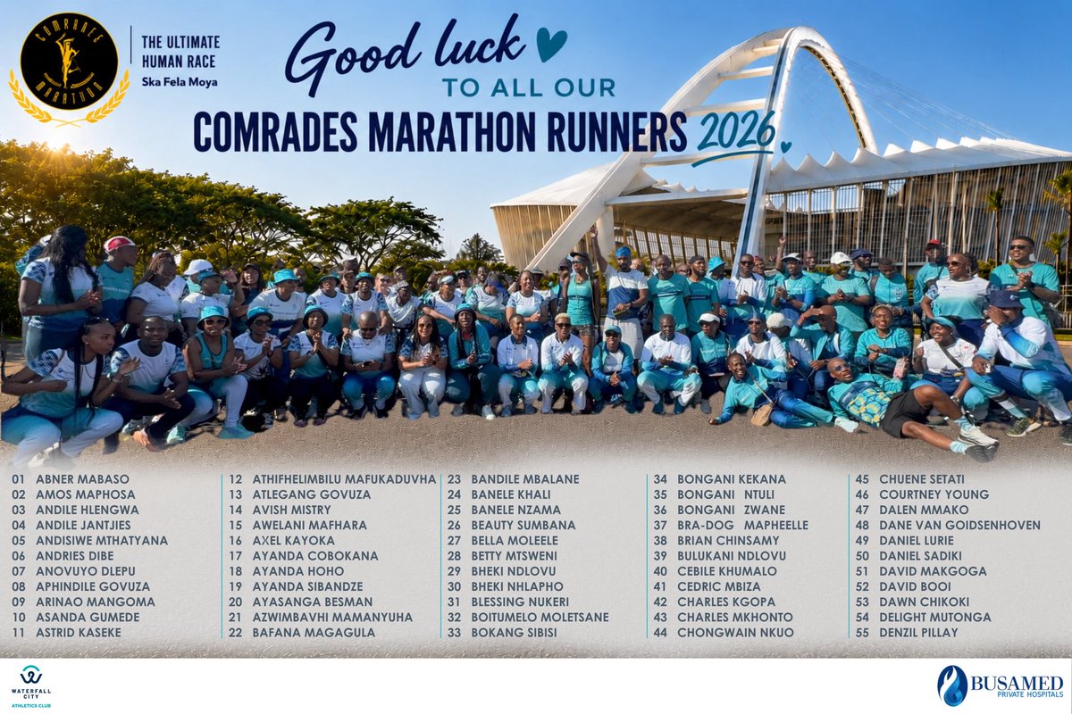 waterfallcityac's tweet photo. We’re excited to officially release the WCAC 2026 Comrades Marathon Start List! 😃💙🌊

A MASSIVE congratulations to every BlueWave member who has qualified and earned their place on the start line of the 2026 @ComradesRace 

Getting to the start line is an achievement in itself. The countless early mornings, long runs, sacrifices, discipline, and unwavering commitment shown throughout this journey are a testament to the champions that our members are.

Today, we celebrate all 437 BlueWave runners who will proudly carry our colours on race day. Whether they are chasing a personal best, a medal, a finish, or simply the experience of the Ultimate Human Race, the entire BlueWave family stands proudly behind them.

To every runner: we are rooting for you every step of the way. No matter the outcome, you are already winners in our eyes because you dared to dream, trusted the process, and earned your place amongst the Comrades Class of 2026.

Go out there, trust your training, embrace the journey, soak in every moment, and most importantly, enjoy the day.

Good luck, BlueWave! We can’t wait to welcome you home. 💙🌊

#ReaKitima #BlueWave #WCAC #Comradesmarathon2026
