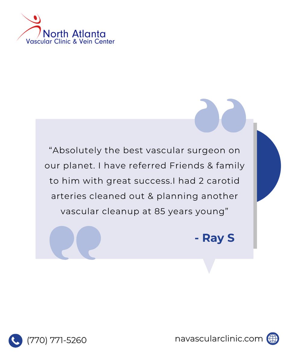 northatlanatva1's tweet photo. Thank you Ray for your kind words & belief.
We appreciate every patient who trusts us with their health.
#PatientExperience #NAVascularClinic #NAVC https://t.co/3cjDCd5X3I