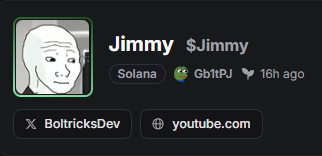 LouisDevlprrr's tweet photo. @Muzanxdev $Jimmy og here

APqMMZT4X2WgQM351FfcM7cG7AzNRHQF4AqLQPFFpump https://t.co/ivNqj60YTq
