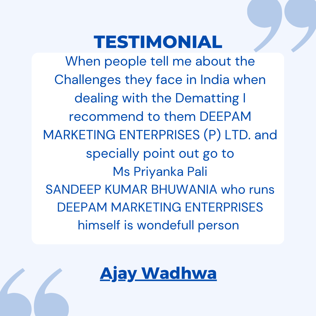 DeepamFinvest's tweet photo. Grateful for the kind words from our customers! When it comes to tackling Dematting challenges in India, we're proud to be your trusted partner.
Success stories like these inspire us every day!

#CustomerTestimonial #DeepamFinvest #SandeepKumarBhuwania #clienttrust https://t.co/VSxit8H8A2