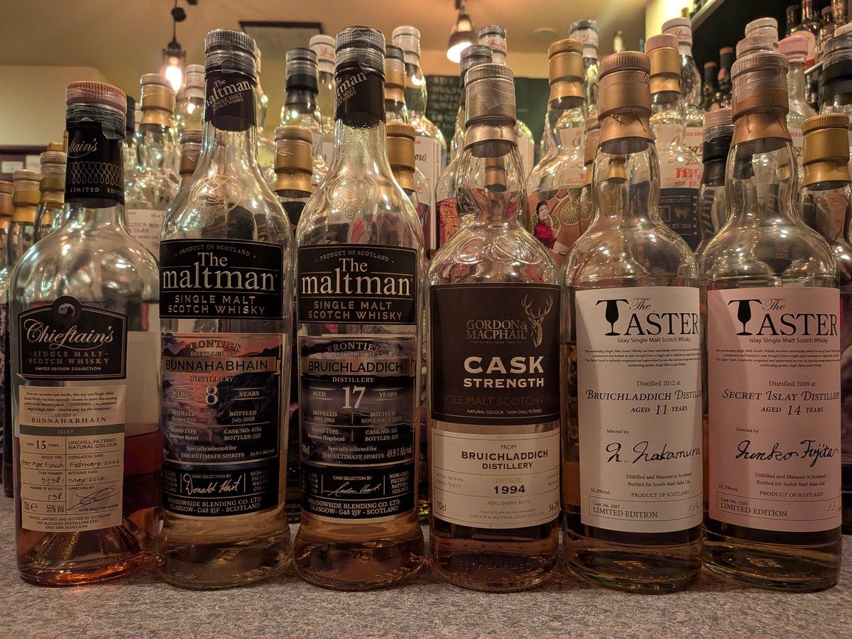 heavypeated's tweet photo. ６月２０日 １６時〜１９時
『ISLAYの会』ボトルリスト②
右→
BUNNAHABHAIN  2002/2017  15YO
BUNNAHABHAIN  2014/2023  8YO
BRUICHLADDICH 2005/2022  17YO
BRUICHLADDICH 1994/2016
BRUICHLADDICH 2012  11YO
SECRET ISLAY  2009  14YO https://t.co/enq2lXNZCM