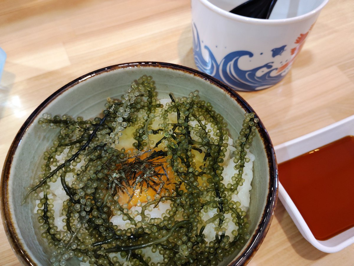 A2ShadowX's tweet photo. 仕事帰りに小腹にちょっと、
海ぶどう卵かけご飯。

#にふぇーでーびる 
#笠岡市 https://t.co/r3r7RU7g7S