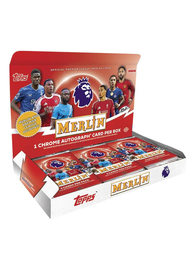 gradingservices's tweet photo. 【🔥予約販売開始🔥】
『2026 Merlin Premier League Soccer - HOBBY / VALUE』
6/12発売予定！

伝説的ブランド「Merlin」が
Premier Leagueで今年も登場⚽✨

HOBBY版はサインカード1枚封入！

🔻購入はこちら🔻
https://t.co/udOIKPwqU6

#BLEZASIA #Topps https://t.co/zJYr6r2poz