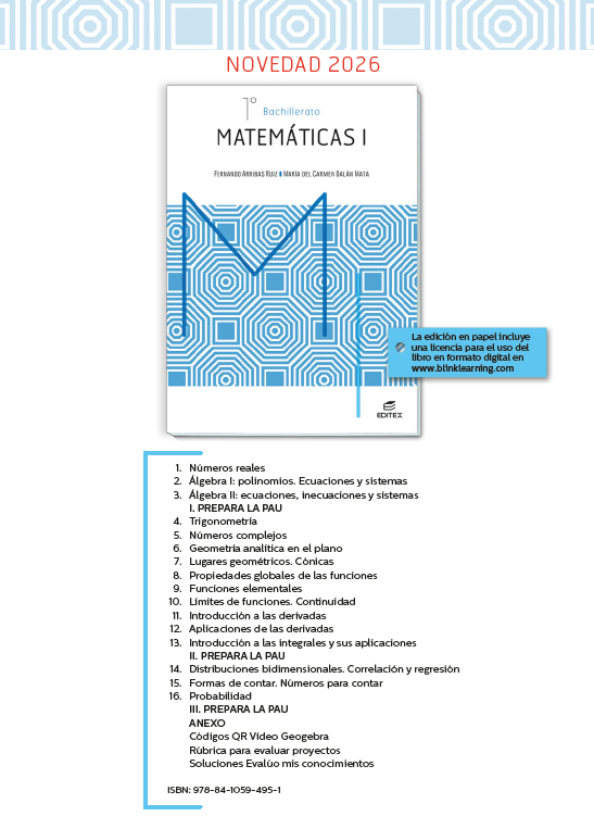 editorialeditex's tweet photo. 📢Matemáticas Bachillerato #Novedad2026 
📕Desarrollo de las competencias específicas del currículo
📕Metodologías activas de aprendizaje
📕Evaluación por competencias
📕Actividades de acceso a la Universidad

https://t.co/ZXZQTEhsXF https://t.co/rcFXTEviM0