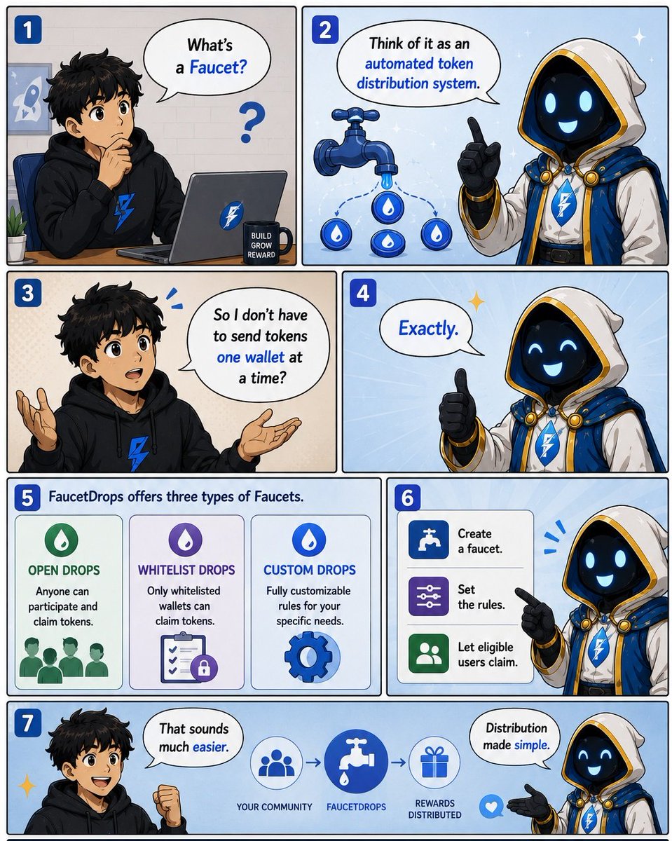 CYBER_DEV_001's tweet photo. 📖 FaucetDrops Chronicles 💧: Understanding Faucets

Not every token distribution needs to be complicated.

Imagine rewarding your community without manually sending tokens wallet by wallet.

That's where Faucets come in. 💧

With @FaucetDrops, projects can create:
🔹 Open Drops
🔹 Whitelist Drops
🔹 Custom Drops

Set the rules, define eligibility, and let the distribution process run smoothly.

Simple.
Transparent.
Scalable.

Because builders should spend more time growing communities and less time managing spreadsheets.

💧 Distribution made simple.

 #TokenDistribution