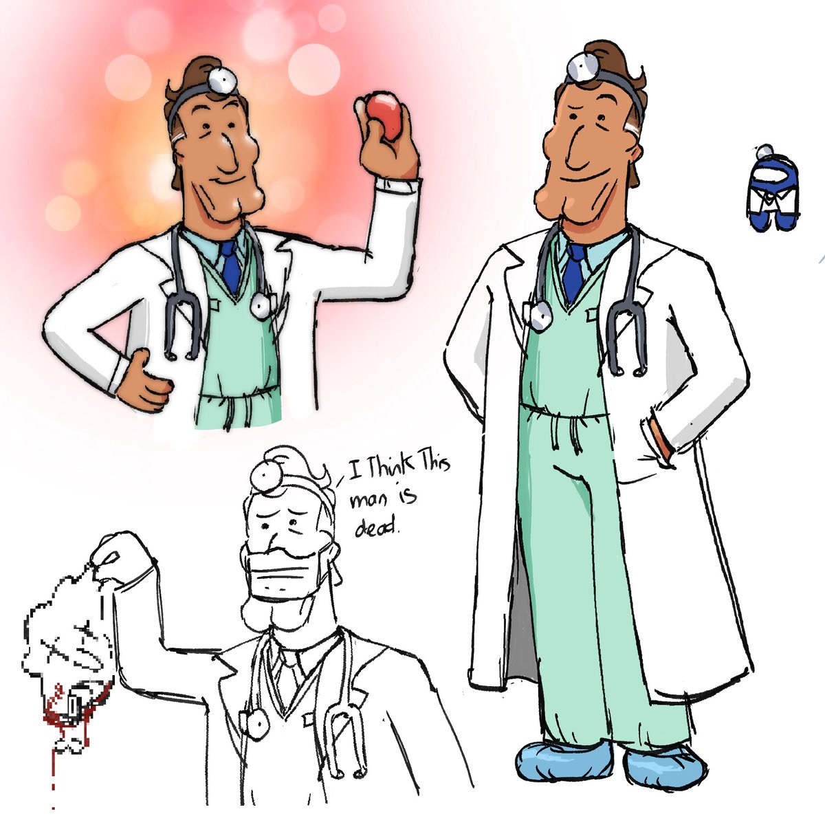 benjibxrt's tweet photo. Here is another design I came up with based off of the new among us series @paramountplus it’s the Doctor. #amongusfanart #amongus #characterdesign #viralreels #fanartㅤㅤ https://t.co/9Z25smkSVL