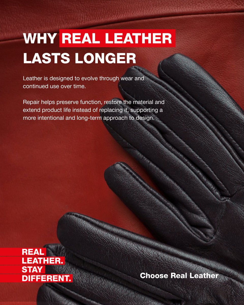 _Real_leather_'s tweet photo. Leather is made to be repaired.

Care and restoration can extend a product’s life, preserve structure and keep materials in use for longer.

#RLSD2026 #ChooseRealLeather https://t.co/FhKddqOezz