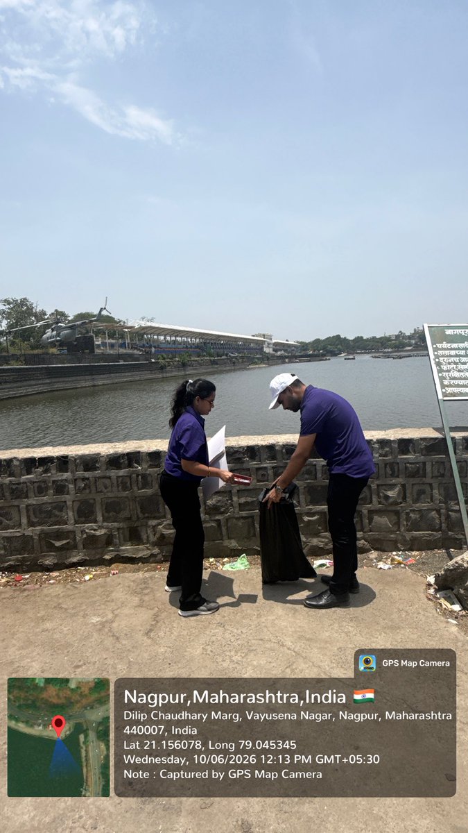 MoefccNagpur's tweet photo. स्वच्छता पखवाड़ा के अंतर्गत आज दिनांक 10.06.2026 को फुटाला लेक परिसर, नागपुर में स्वच्छता अभियान चलाया गया तथा क्षेत्र की साफ-सफाई कर स्वच्छता के प्रति जनजागरूकता का संदेश दिया गया| #SwachhtaPakhwada #SwachhBharat #CleanIndia #Nagpur #FutalaLake #MeriLiFE 🌿♻️ @moefcc https://t.co/bVvYYeKzv3