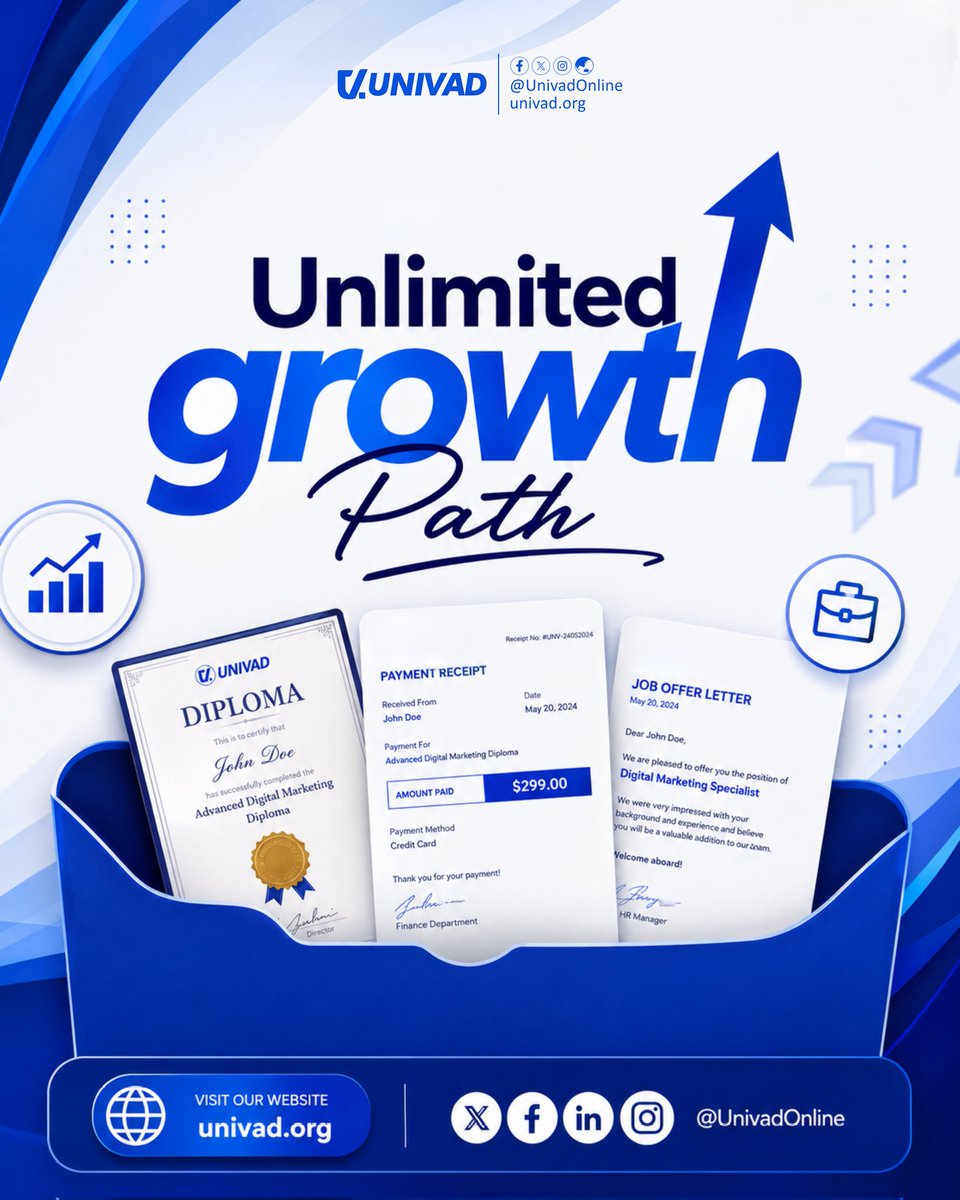 UnivadOnline's tweet photo. Learning should lead somewhere — not just certificates.

Get a recognised diploma, hands-on experience, paid opportunities and clear career outcomes. Turn skills into income and long-term growth.

Start your application, financial assistance available: https://t.co/VAUbKbDAFM https://t.co/5AW884urbA