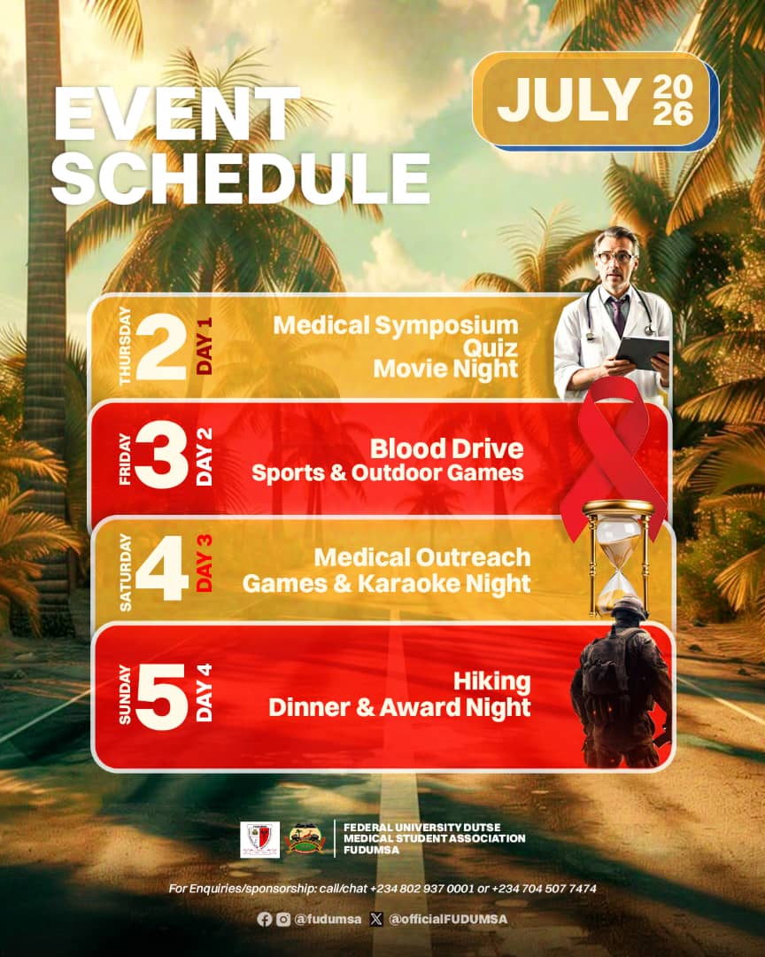 officialFUDUMSA's tweet photo. ❤️‍🔥FUDUMSA HEALTH WEEK* is not just coming back... it's coming back bigger, louder, and better!

🚨REGISTRATION IS NOW OPEN!🚨
_Click the link below to register:_🔗https://t.co/QLmLLqali5 https://t.co/1vMi4mVl1L