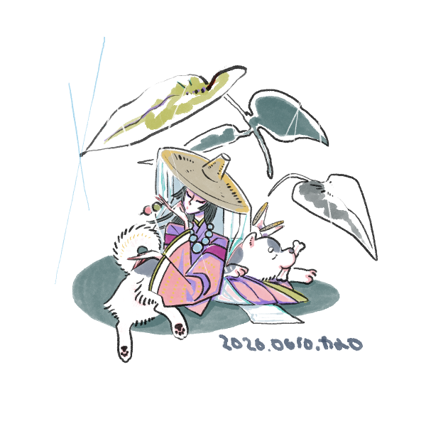 K_mayoi's tweet photo. 身内のイベント用に描いた梅雨イラスト https://t.co/rE0MsBDcYL