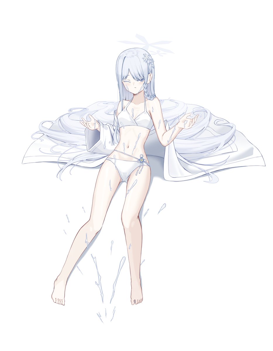 sych1590's tweet photo. 白い髪、白い肌、白い服、白い何か https://t.co/CgJCgPLohS