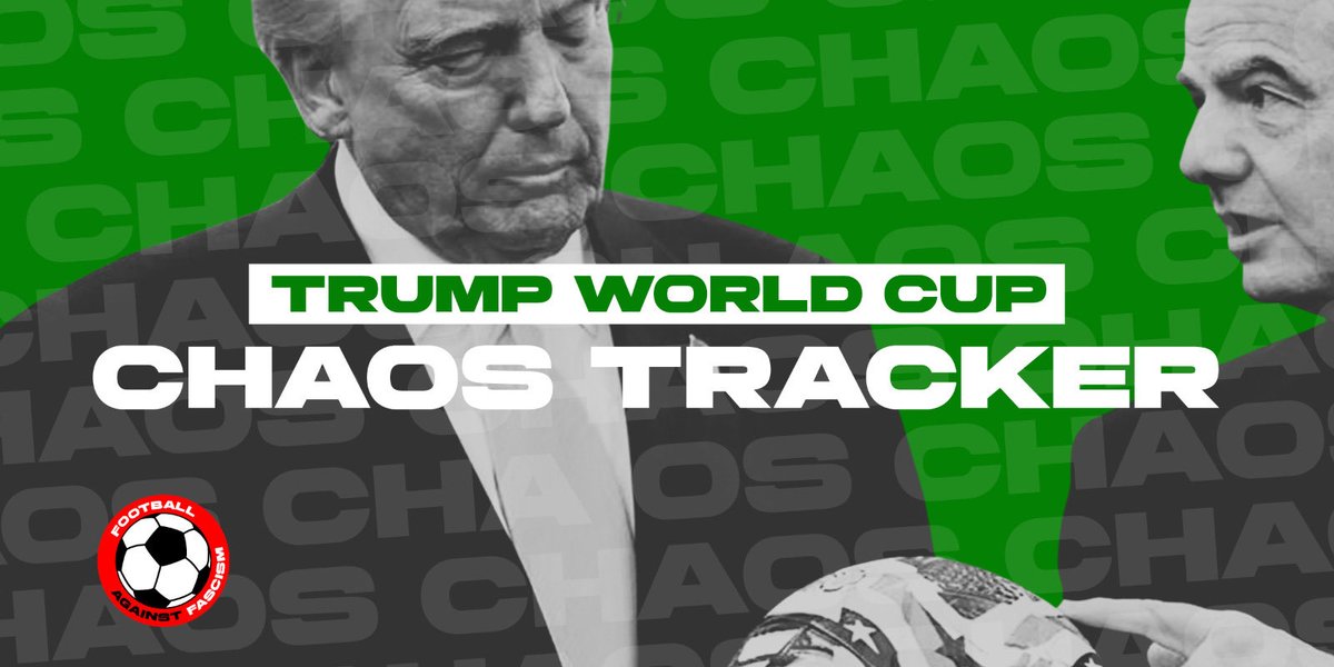 UKStopTrump's tweet photo. NEW: We’re launching the Trump World Cup Chaos Tracker to compile a record of how Trump’s racist, violent policies - coupled with FIFA’s corruption - are impacting this tournament. 

#FootballAgainstFascism #WorldCup

1/3 https://t.co/wjHVNmCg5f