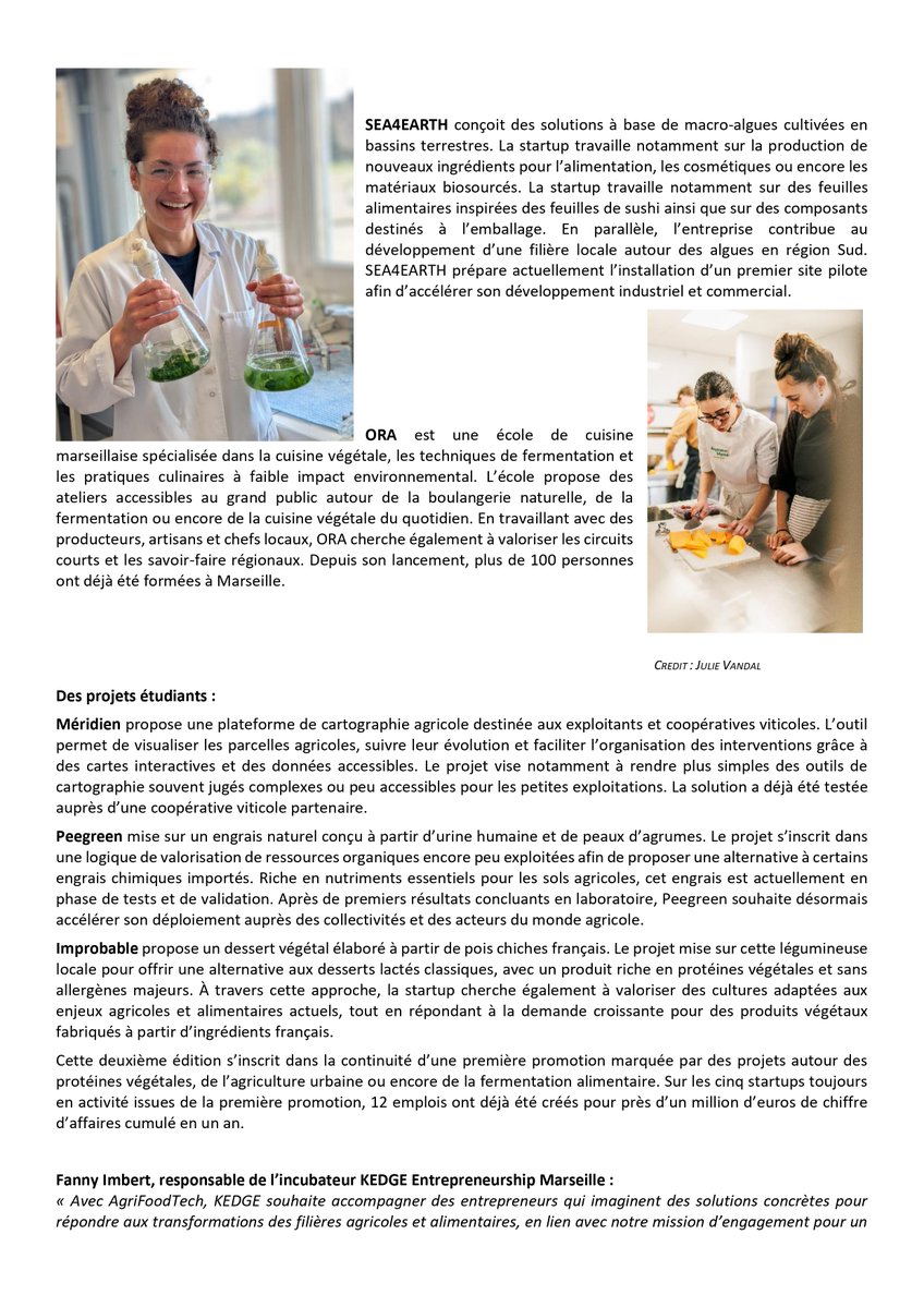 KedgeBS's tweet photo. #CommuniquéDePresse 📰 | KEDGE Business School accélère l’innovation agricole et alimentaire avec la 2e promotion d’AgriFoodTech.

Après une première édition marquée par l’accompagnement de startups innovantes dans les secteurs de l’agriculture et de l’alimentation, KEDGE Business School et Inter-Made lancent la deuxième promotion de l’incubateur AgriFoodTech.