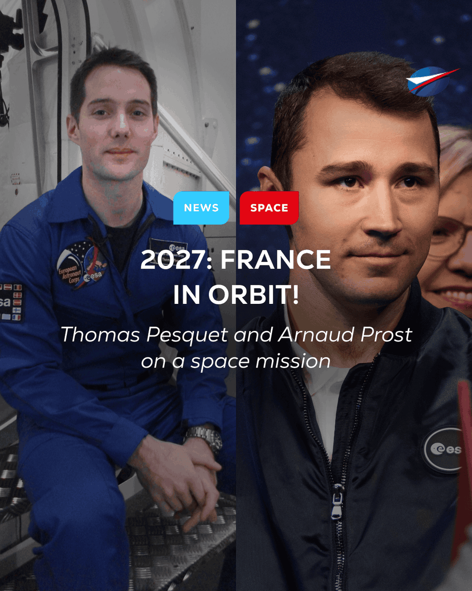 salondubourget's tweet photo. In 2027, @Thom_astro flies to the ISS with @vast, while @Arno_astro joins Haven‑1's first crewed flight.

A new era at the crossroads of public agencies &amp; private space infrastructure.

See you at #PAS27! 🛰️

#ParisAirShow #Space #ThomasPesquet #ArnaudProst #ISS #Haven1 #NewSpace https://t.co/12iHpsnwO3