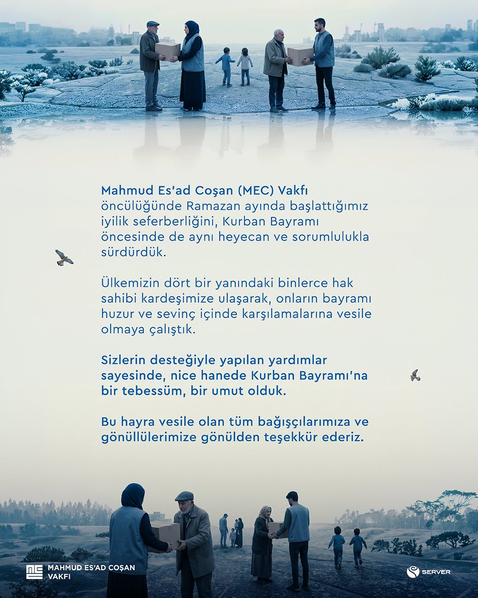 mecvakfi's tweet photo. İyiliğe köprü olmaya devam ediyoruz.

Mahmud Es'ad Coşan (MEC) Vakfı öncülüğünde Ramazan ayında başlattığımız iyilik seferberliğini, Kurban Bayramı öncesinde de aynı heyecan ve sorumlulukla sürdürdük. https://t.co/J3VOeHnrMG