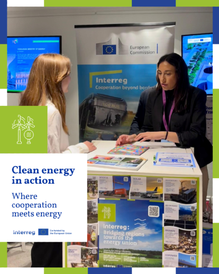 interreg_eu's tweet photo. ⚡🌍 We are at #EUSEW2026!

Interreg has a stand in Brussels, organised by Interact and bringing together 14 programmes and projects working on clean energy and local innovation.

If you are attending, come and visit us. Let’s talk cooperation and energy transition 🤝

#Interreg https://t.co/EhRSracpR8