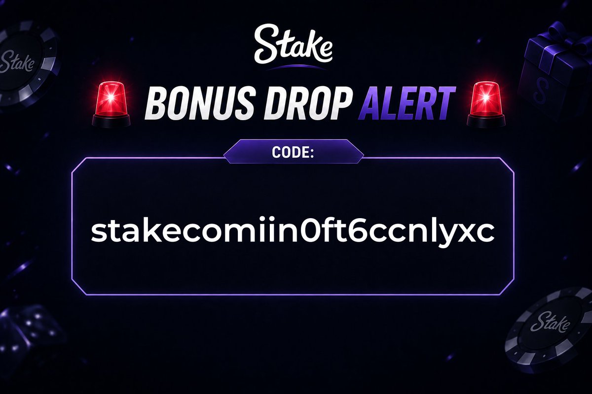 GamblesdotGG's tweet photo. 🎁 New Stake Drop Code!
🔑 Code: stakecomiin0ft6ccnlyxc
💰 Value: $12.50
📋 Requirements: $50,000 wagered in the last 7 days

🆕 New to Stake? Sign up with code GamblingTips for exclusive rewards & extra bonuses.

🔁 RT + QT for more daily drops & free codes!

#Stake #CryptoCasino #BonusDrop #StakeCode