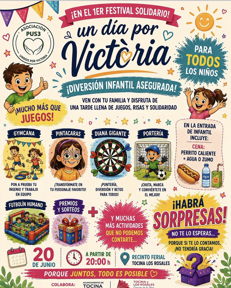 granpodertocin4's tweet photo. VICTORIA | 
Bajo el lema "Tu entrada, su esperanza", la Asociación Española PUS3 Unidos por Victoria nos convoca a formar parte de una jornada donde la unión y la solidaridad volverán a demostrar que todo es posible. Este evento benéfico tendrá lugar el próximo 20 de junio a https://t.co/OSep4Gekqb