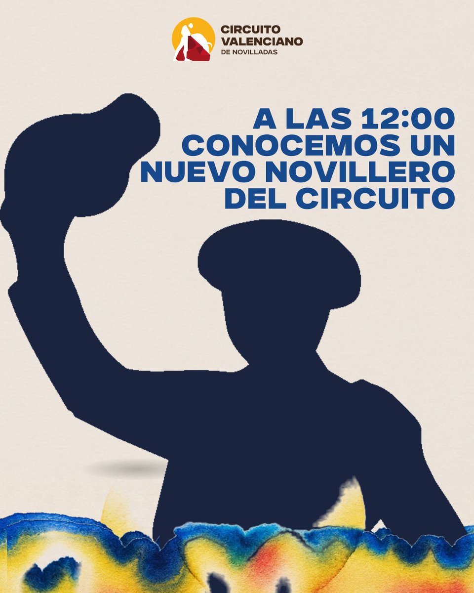 torosvalencia's tweet photo. 🚨 Nuevo anuncio en una hora

A las 12:00h desvelamos un nuevo nombre para el Circuito Valenciano de Novilladas 2026

¿Preparados? 🔥🐂 https://t.co/XVeERJ3xxE