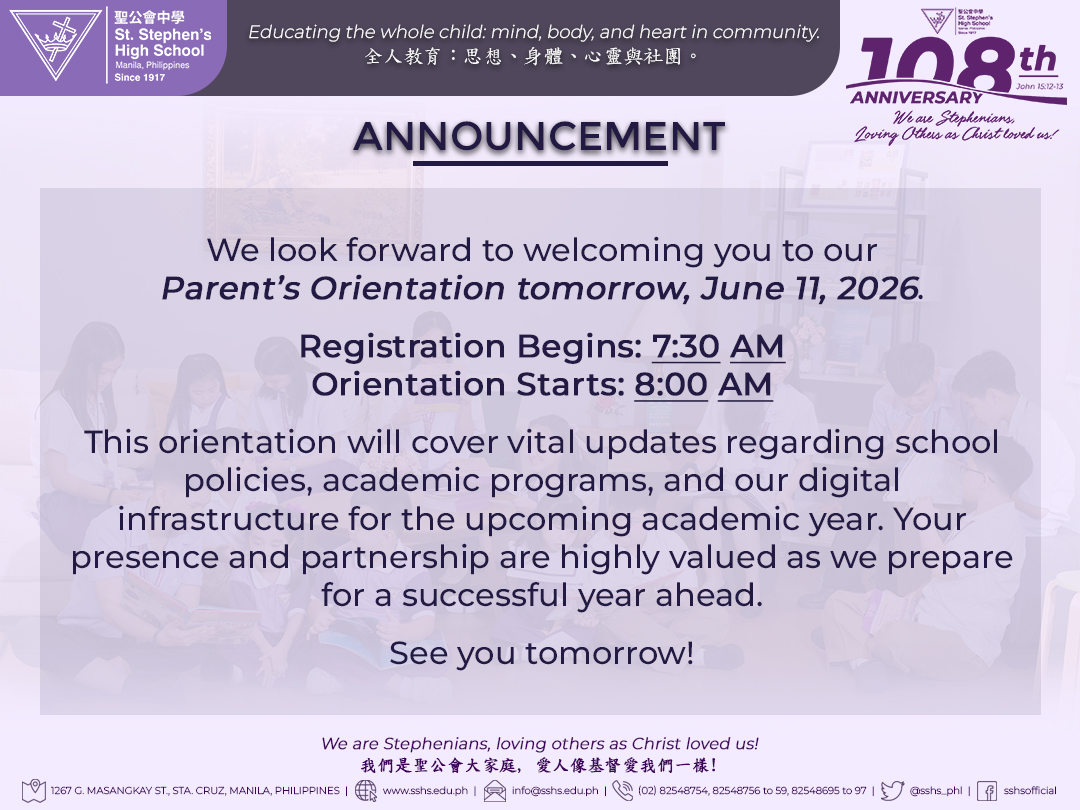 sshs_phl's tweet photo. We look forward to welcoming you to our Parent’s Orientation tomorrow, June 11, 2026.

Registration Begins: 7:30 AM
Orientation Starts: 8:00 AM Sharp https://t.co/b8NKHcUSjF