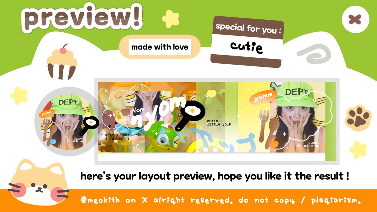 meokith's tweet photo. help repost please? thankcu o___<

hi ols <3 aku ada layout ready stock carmen &amp; ian h2h 🍳🍀⭐ price : 14k/each 📝 bisa jemput ke dm / https://t.co/NE6gFXl0gn ya kalau berminat :3 #bealanja https://t.co/EKjrL8l0H1