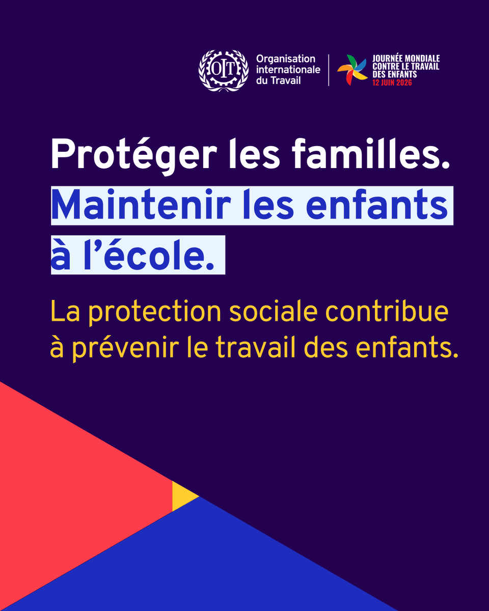 ILO_Childlabour's tweet photo. La protection sociale aide à prévenir le travail des enfants.

Allocations familiales, couverture santé et repas scolaires protègent les familles.

Ce 12/06, renforçons la protection sociale pour mettre fin au #Travaildesenfants

👉 https://t.co/BTBrfEy2Bu

#EndChildLabour https://t.co/wiGGvm3tO7