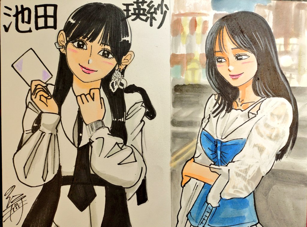 るえりページ　似顔絵 ドン！ 今日描いた乃木坂ちゃんで〜す(*^^*) 💚てれぱん🤍 #似顔絵