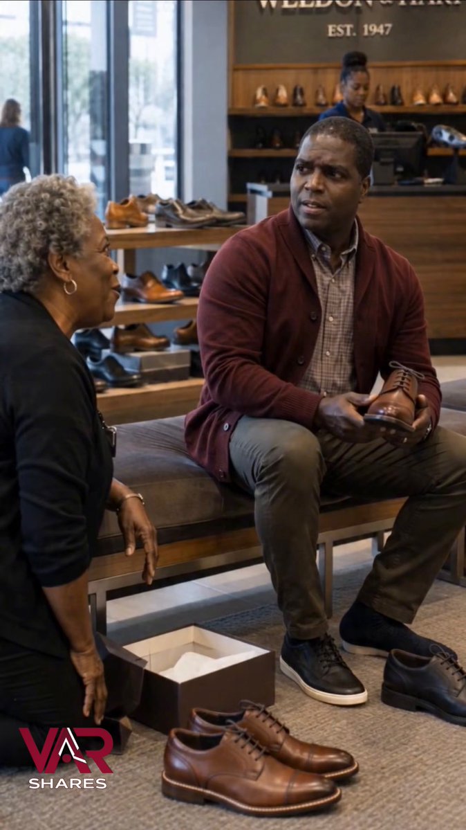 shavar's tweet photo. When Church Mothers Recognize You Anywhere 😂 | VAR Shares

I was at a shoe store when I ran into one of the church mothers. 

I think I remembered her from when I was little, but she definitely remembered me.

Before I knew it, she was encouraging me to come on back home. 😂🙏🏾

This is an AI-generated moment within the VAR Shares universe.
----
#ChurchMothers #ChurchHumor #Comedy #FunnyVideos #VARShares
