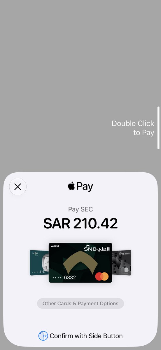 engmahmod20's tweet photo. واجهة دفع جديدة للدفع مع Apple Pay

الواجهة الجديدة صارت أفضل وأوضح من التصميم السابق وصار بإمكانك التمرير أفقيًا للتبديل ما بين البطاقات. https://t.co/Tl4jlCnOeR