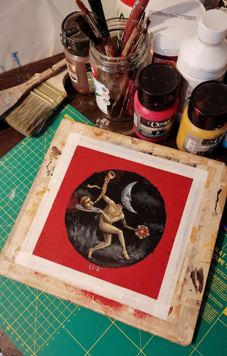 matak_57's tweet photo. @drylinemix 🩸🌛
They believed the dreams of those folk had perished, yet they sang ballads to the moon with severed heads, certain the tidings would reach the sun and it would rise.

• Beheaded Ballad of the Moon
• Oil on Canvas - 22.19 cm 
• Res: 0.1 Ξ - 🔗🔻

https://t.co/4jq4Ujz0Ly https://t.co/jcecGpNBLW