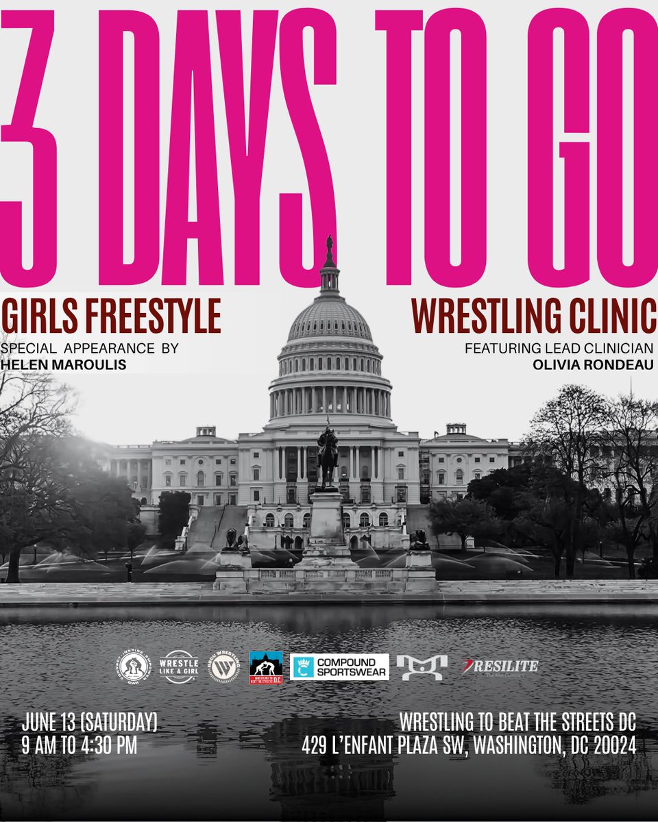 BWAssociation_'s tweet photo. Just 3 days to go until the Girls Freestyle Wrestling Clinic in DC! For those attending, have fun and share your pictures and stories..
#Wrestling #DCEvents https://t.co/1eRrhu9xCh