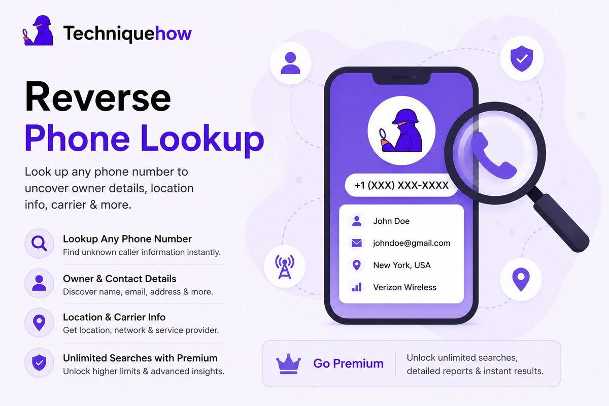 us_techniquehow's tweet photo. Unknown caller? 📞🔍 

Use TechniqueHow's Reverse Phone Lookup to uncover public details linked to a phone number, including owner insights and carrier info. 

Upgrade to Premium for higher limits and deeper searches. 

#ReverseLookup #OSINT #TechTools #CyberSecurity https://t.co/FK6UEpZIl7