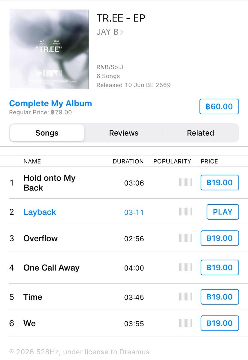 rina2theworld's tweet photo. ดันชาร์ท iTunes ไทยให้น้อง Layback กันจ้า ⏏️

❗️❗️อย่าลืมกดซื้อแค่ Layback ก่อน แล้วค่อยกดซื้อทั้งบั้มน้า ดันชาร์ท itunes ไทยให้น้อง Laynack กันค่า ไป!!!!!

JAY B 3rd MINI ALBUM OUT NOW  
"LAYBACK" 
#LaybackUnderJAYBsTREE #JAYB  

𝖩𝖠𝖸 𝖡 3𝗋𝖽 𝖬𝖨𝖭𝖨 𝖠𝖫𝖡𝖴𝖬 "𝖳𝖱.𝖤𝖤"  
TR. EE - EP by JAY B 
https://t.co/OMlLVXrzZX