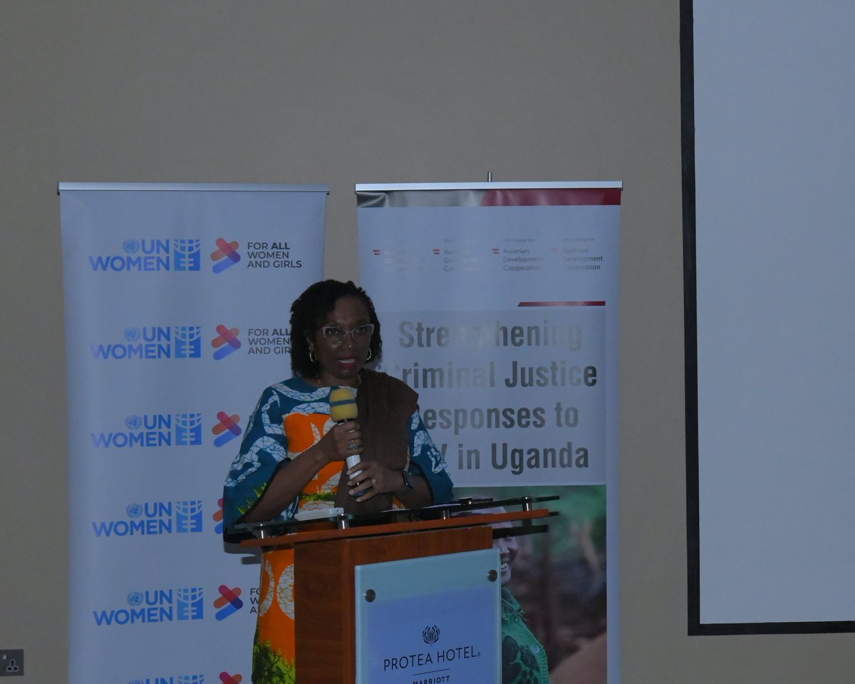 unwomenuganda's tweet photo. Happening now: 

Over the next two days in #Entebbe, @unwomenuganda &amp; partners are reviewing progress under #Justice4Her, funded by @ADCinUganda, sharing lessons &amp; strengthening criminal justice responses to GBV to ensure timely, quality justice for women &amp; girls in 🇺🇬. 
#EndVAWG https://t.co/Yf4zOPvXCN