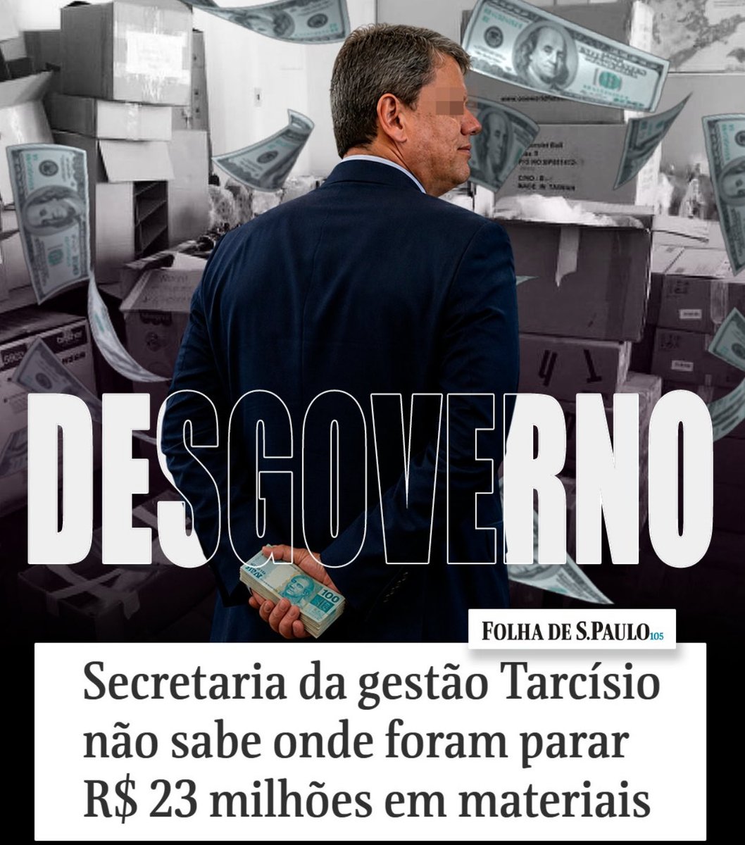 xregis61's tweet photo. SECRETARIA DOS ESPORTES E OS 23 MILHÕES ! 
ONDE ESTÁ O DINHEIRO ? 
QUEM FOI PRESO ? 
ESSE É O DESGOVERNO DE TARCISIO. 
NÃO VOTEM EM TARCÍSIO. https://t.co/1SJpZ0Ic0k