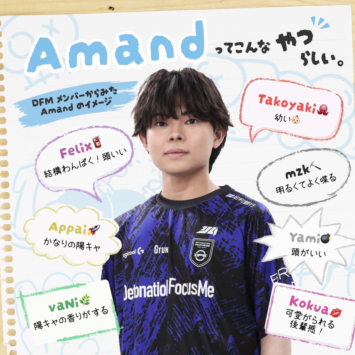 DFM_IDV's tweet photo. ㅤㅤ
┊✧✧ Amandってこんなやつらしい ✧✧┊

加入から約2週間

最近わかってきたことを
メンバーのみんなに聞いてみました 🫧✨

🦊｜@Amand4d2 

#DFM_IDV https://t.co/a8qHExocCw
