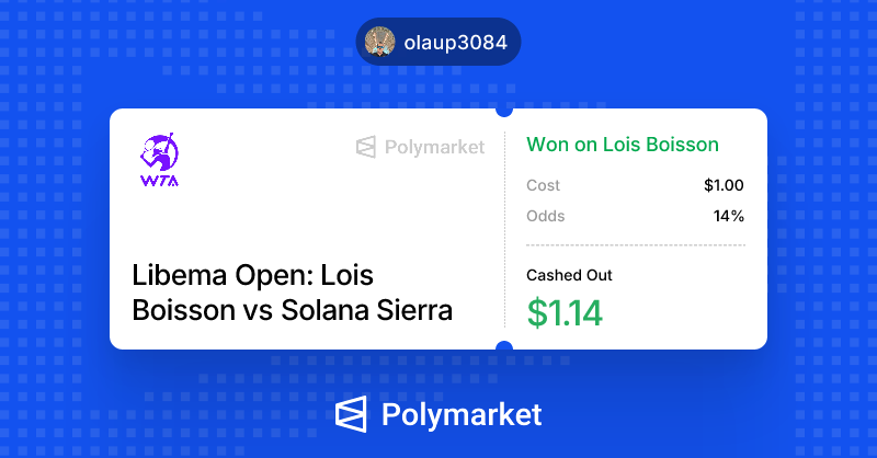 chaster72's tweet photo. I just won on @Polymarket. https://t.co/gV8rVho5iz https://t.co/yuudXvnXkt
