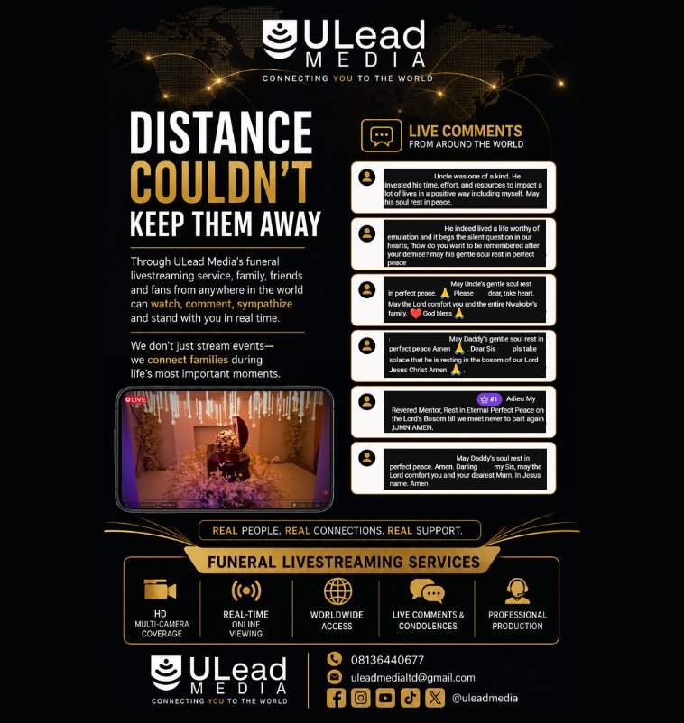uleadmedia's tweet photo. Distance Couldn't Keep Them Away.

In moments of loss, being present matters. But when family, friends, colleagues, and loved ones are separated by distance, ULead Media helps bridge the gap.

#ULeadMedia #ConnectingYouToTheWorld #UleadLivestreaming #LiveStreaming #Condolences https://t.co/vZ35kyCi0r