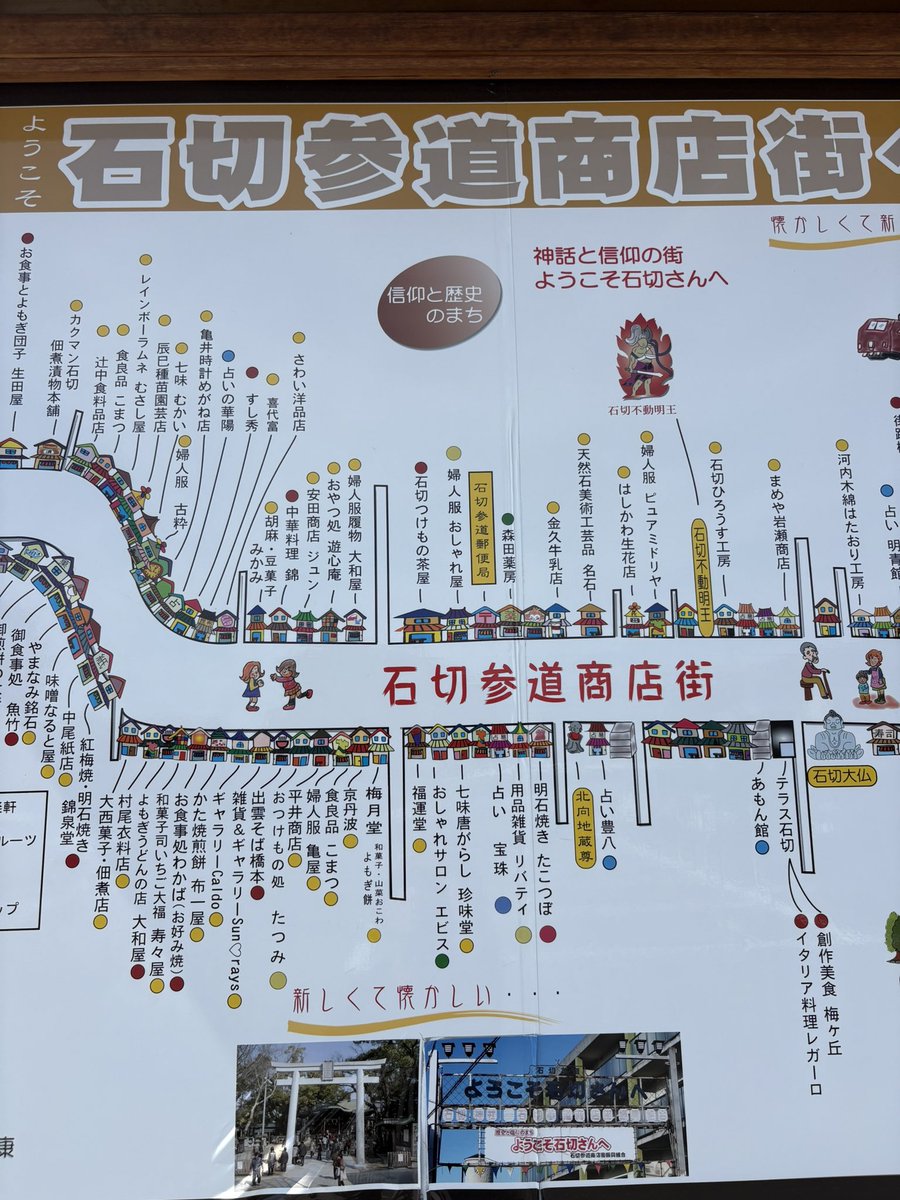 bicchee's tweet photo. ひとつ気がかりなのは、この石切参道商店街の案内板に、未だナウル共和国パビリオンの名が記されないことである。 https://t.co/kFDHItNwgg