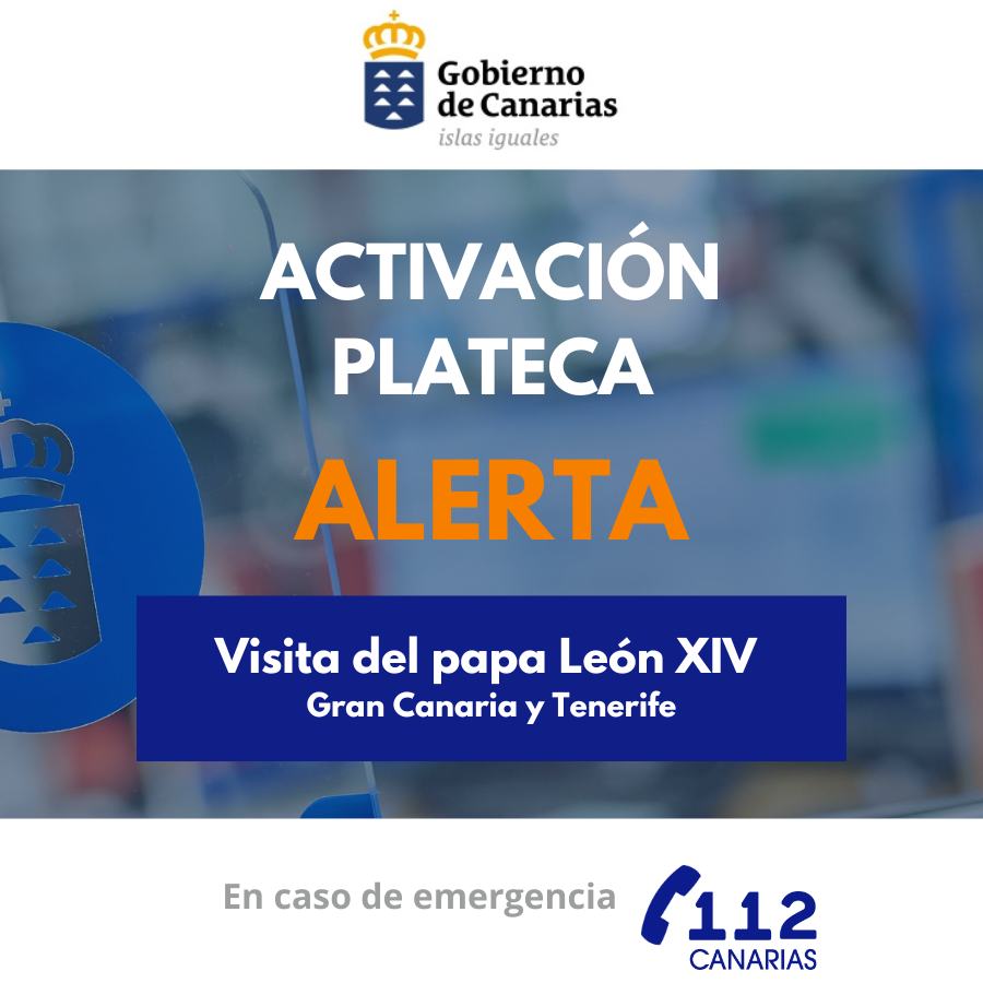 112canarias's tweet photo. 📢 El Gobierno de #Canarias actualiza el PLATECA a situación de #AlertaEventoMultitudinario en #GranCanaria y #Tenerife

🗓️ 11 de junio
🕖 08:00 horas

Más información ⬇️
https://t.co/75JWjbWSqt https://t.co/wpDSCXgkwM