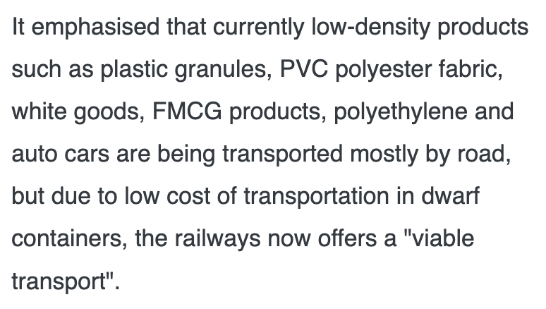 keepwatchin89's tweet photo. @hackbiohealth @manas_muduli No, these will mostly transport low-density, lightweight cargos, plus they will maintain the total weight per wheel set withing safe limit set by the indian railways for DFC. DFC uses 60 kg rail tech (not 52kg) which has better Tensile Strength and can carry more weight. https://t.co/JDzC5PLOOl