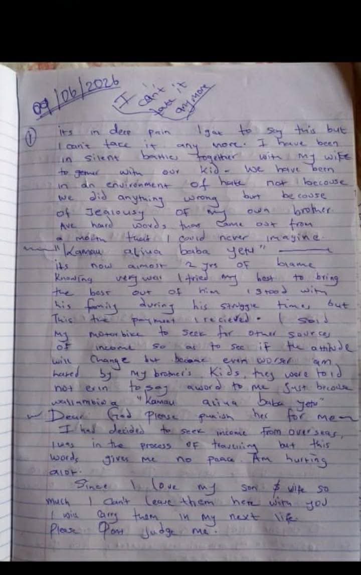 maliks_88's tweet photo. A boda guy killed his family and then offlined himself too….the letter he left behind https://t.co/yJRA1XTfMI