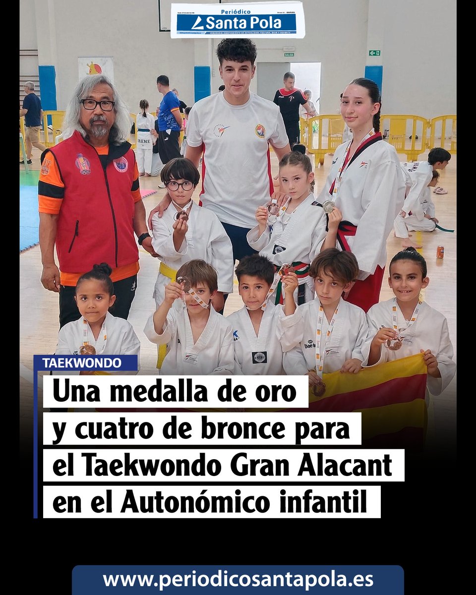 PeriodicoSP's tweet photo. 🥋 El Taekwondo Gran Alacant logra 🥇1 oro y 🥉4 bronces en el Autonómico infantil de poomsae en Bétera (6 junio). Oro para Vera Barbu y bronces en benjamín y trío. 👏 

👀📰Leer noticia en👇
https://t.co/Cntn7PD6yP

#PeriodicoSantaPola #Noticias #santapola #granalacant https://t.co/6mdcPJH2BC