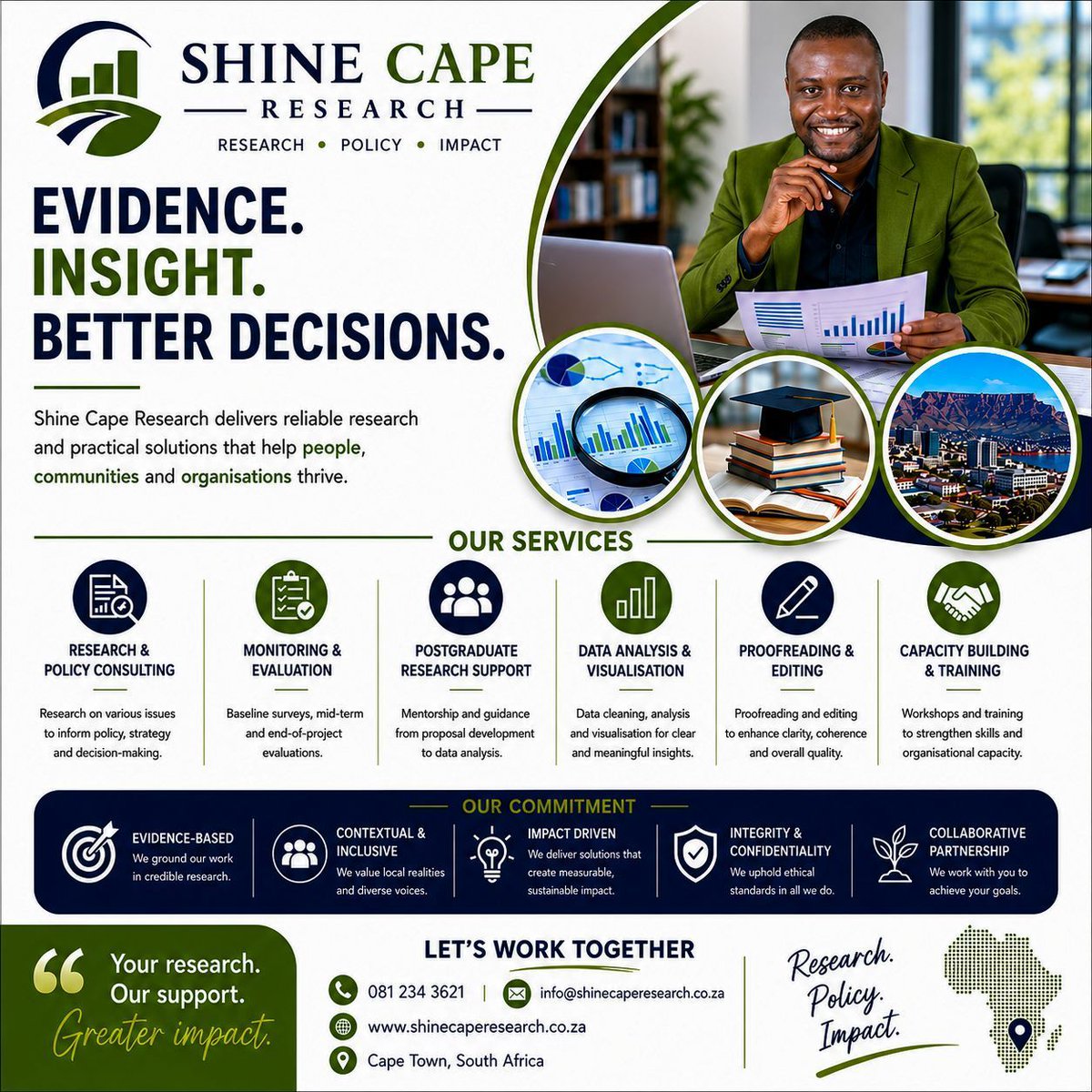 nyakshine's tweet photo. Shine Cape Research provides professional research consulting, editing, monitoring and evaluation services. Available for baseline, mid-term and end-term evaluations. Call +2781 234 3621. https://t.co/eDcM5oYOsa
