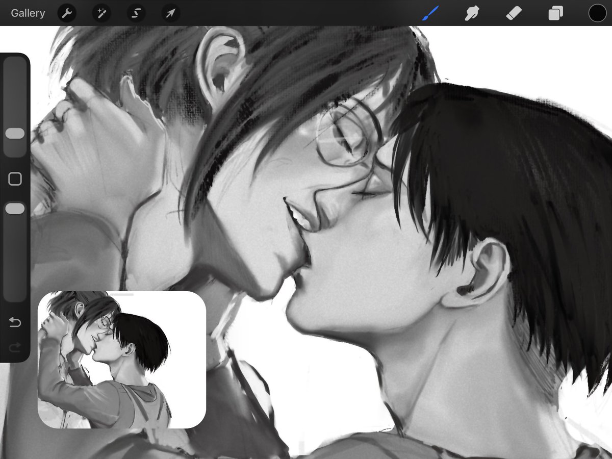arekusaart's tweet photo. #levihan kiss wip
#aot #リヴァハン https://t.co/egB0QwFdDt